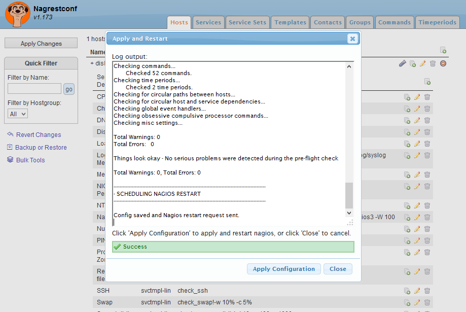 Image showing Hosts tab