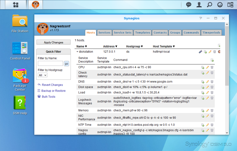 Image showing Hosts tab